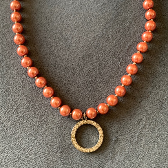 Jewelry - Beautiful Rosegold beads with silver accents and pendant